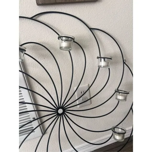 Candle Wall decor Metalic with glass class for candle - Picture 3 of 3